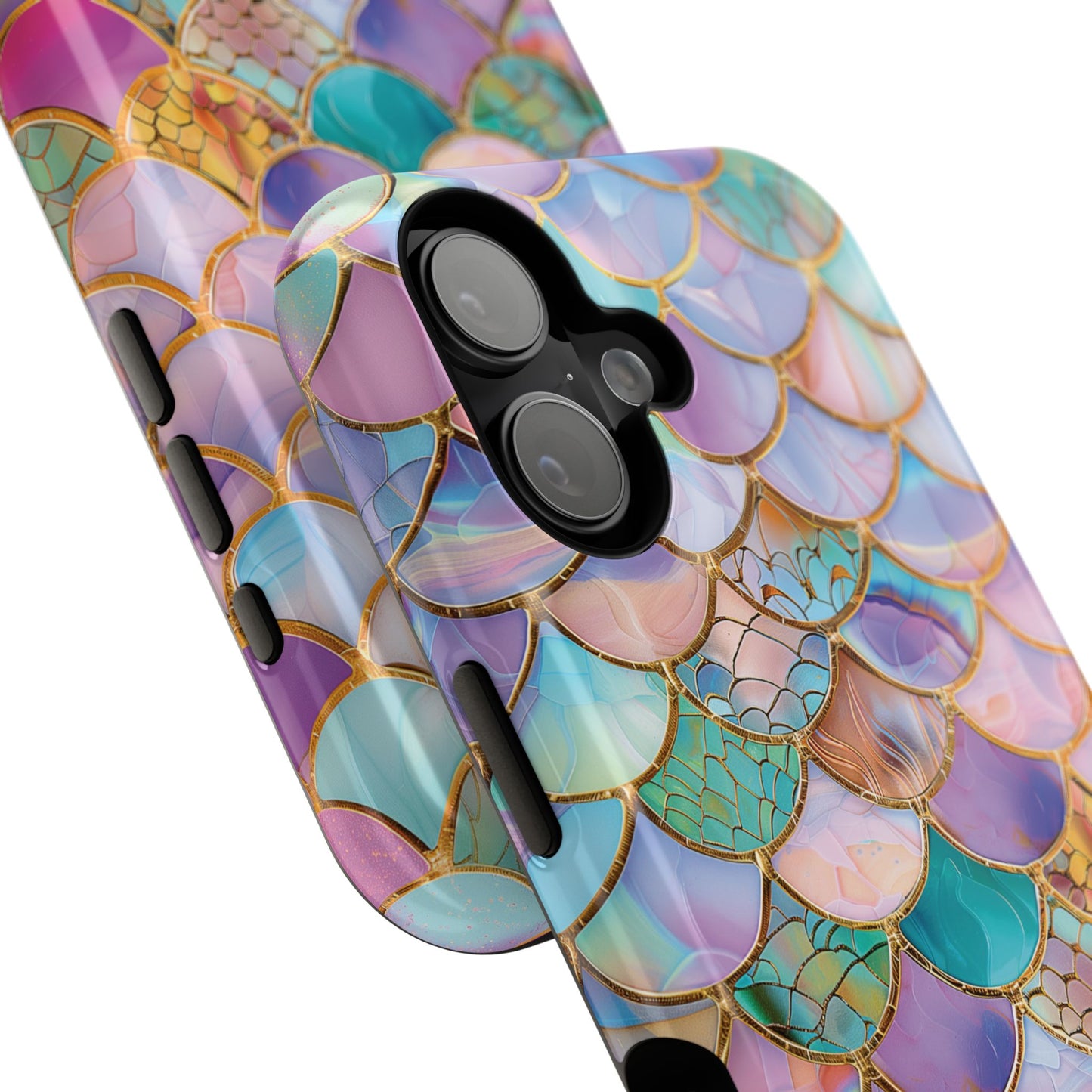 Mermaid Scale Mosaic Stained Glass Design iPhone Case