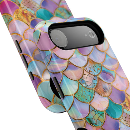 Mermaid Scale Mosaic Stained Glass Design iPhone Case