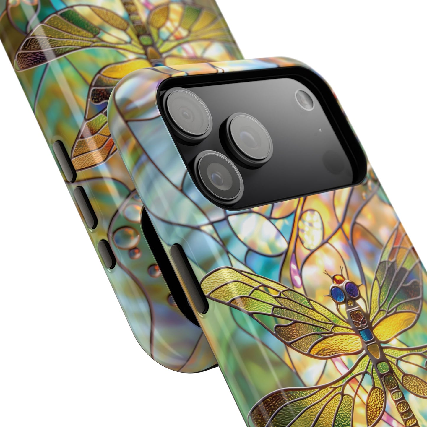 Dragonfly Stained Glass Mosaic Design iPhone Case