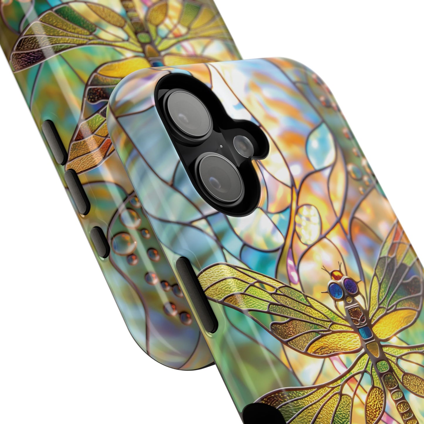 Dragonfly Stained Glass Mosaic Design iPhone Case