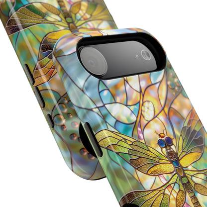 Dragonfly Stained Glass Mosaic Design iPhone Case