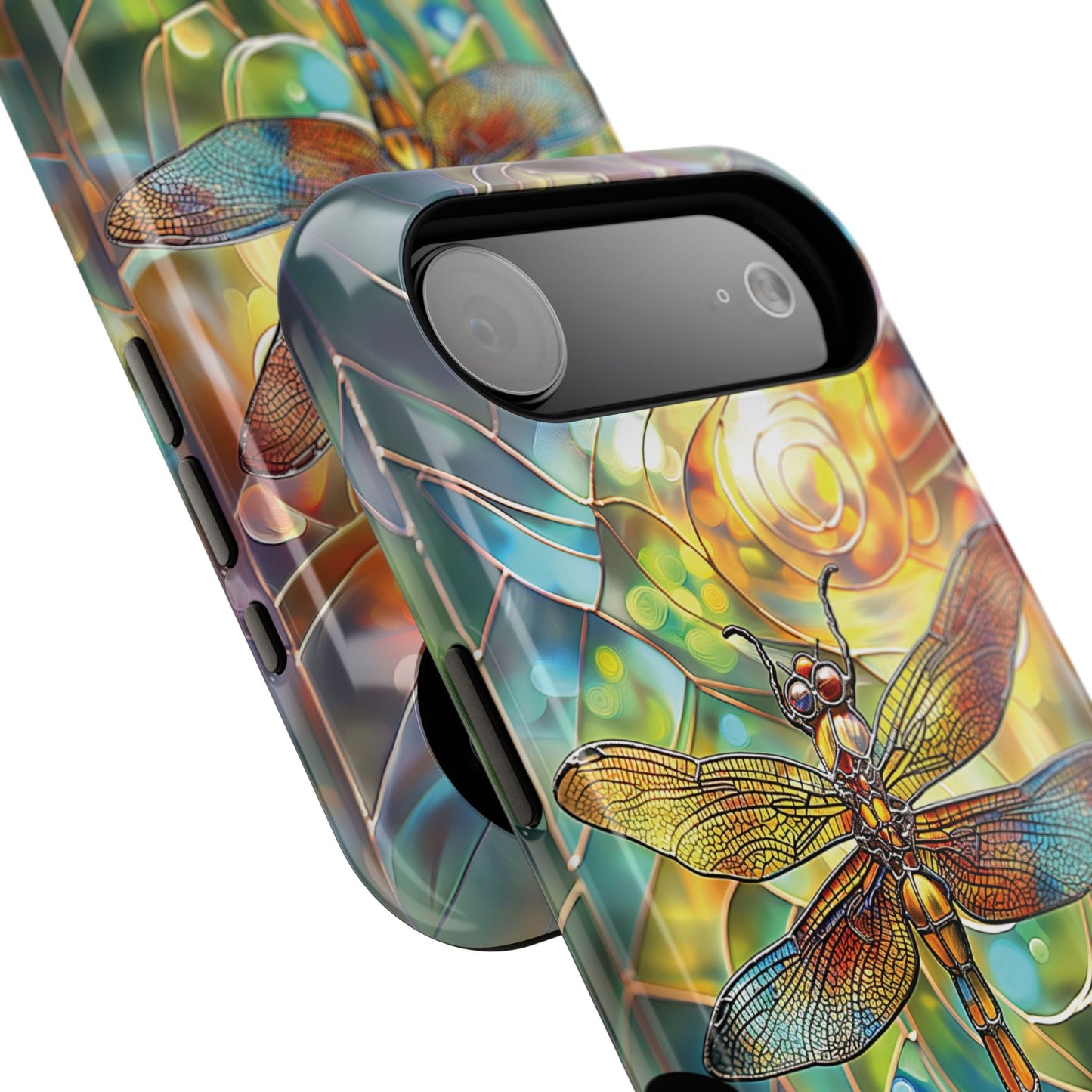 Dragonfly Stained Glass Mosaic Design 2 iPhone Case