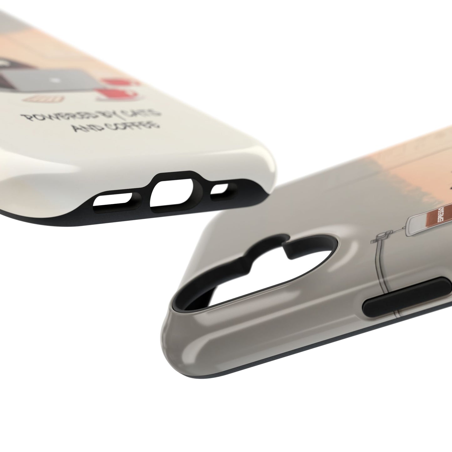 Powered by Cats and Coffee Design iPhone Case