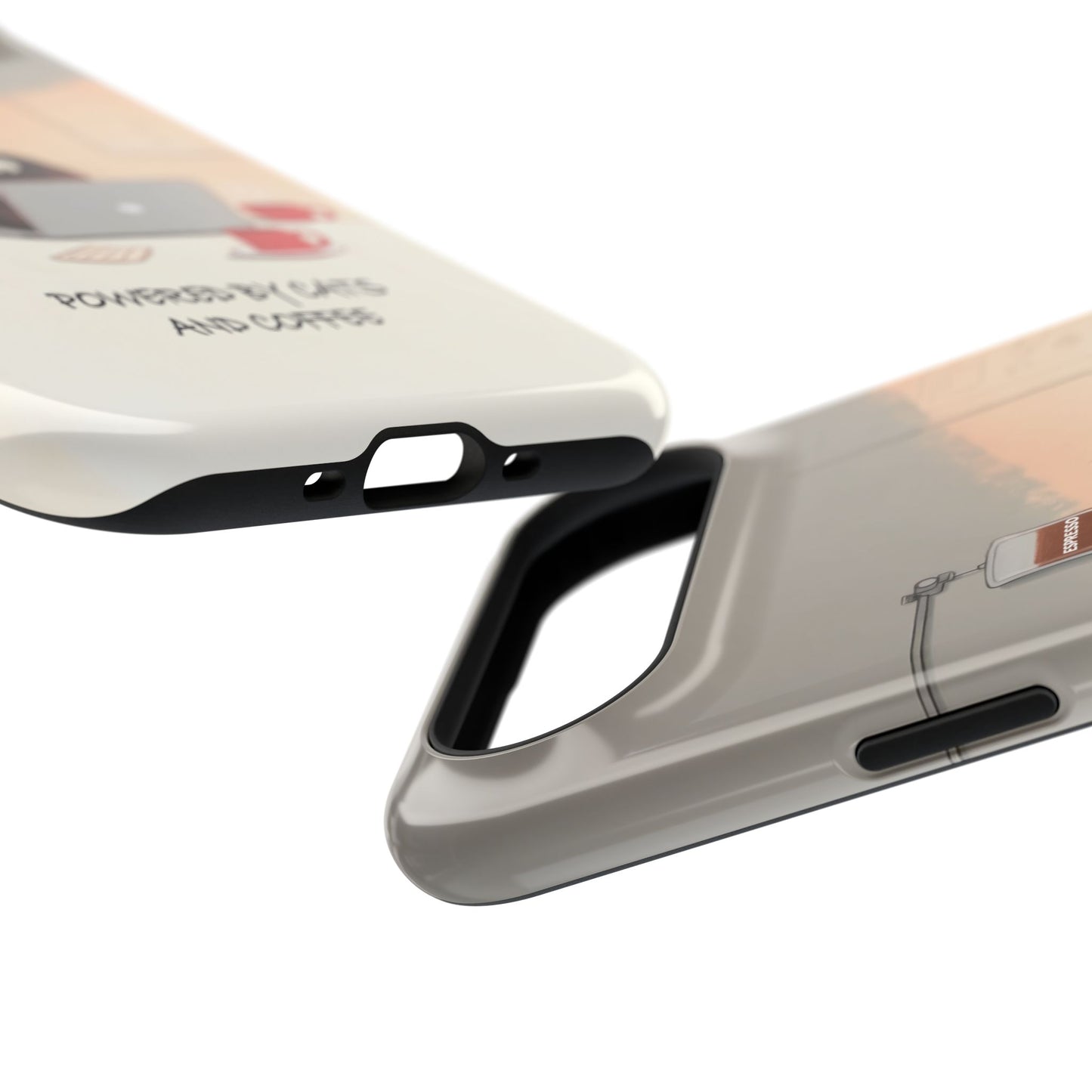 Powered by Cats and Coffee Design iPhone Case