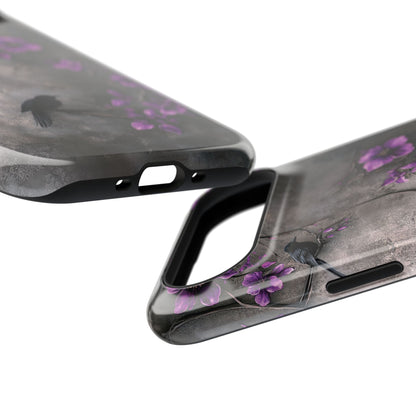 Gothic Purple Flower Tree Dark Fantasy Design iPhone Case