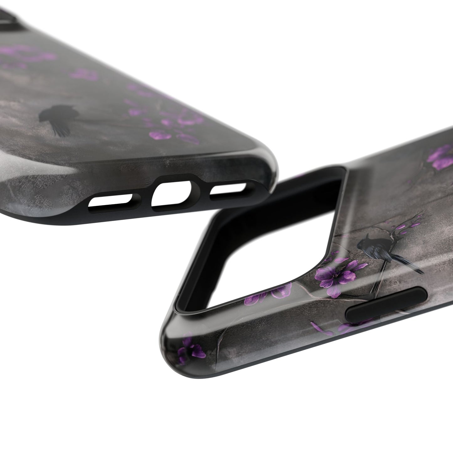 Gothic Purple Flower Tree Dark Fantasy Design iPhone Case