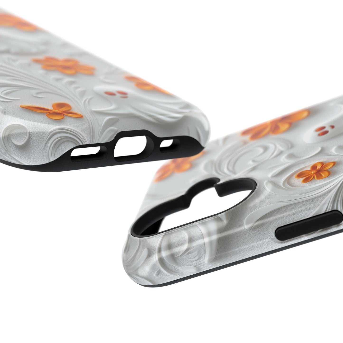 Cute Ghost & Floral Design iPhone Case