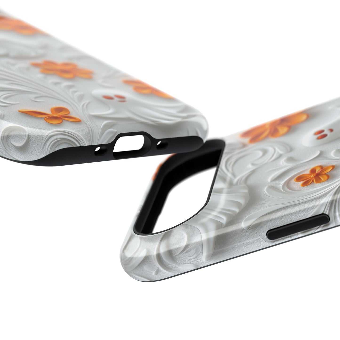 Cute Ghost & Floral Design iPhone Case