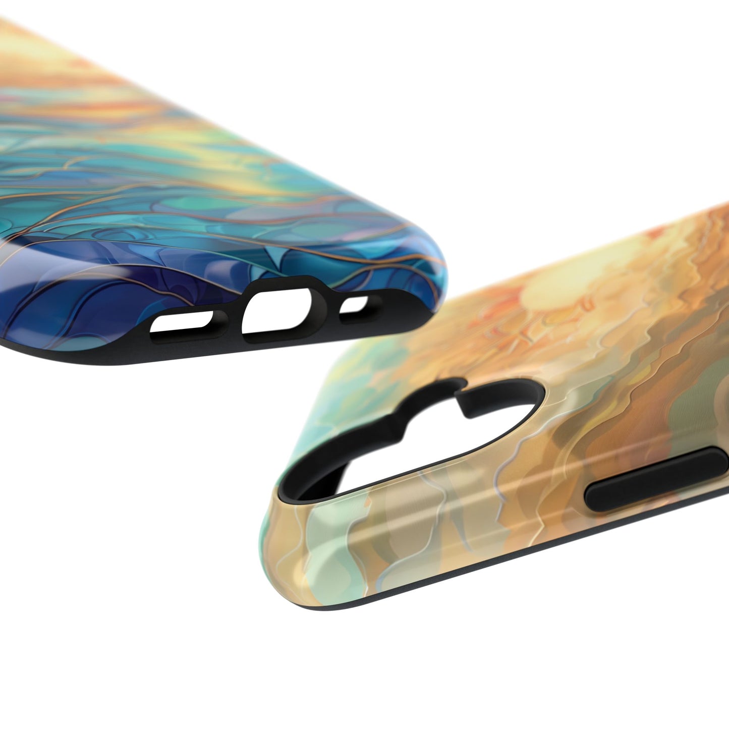 Sun & Ocean Stained Glass Design 1 Print iPhone Case
