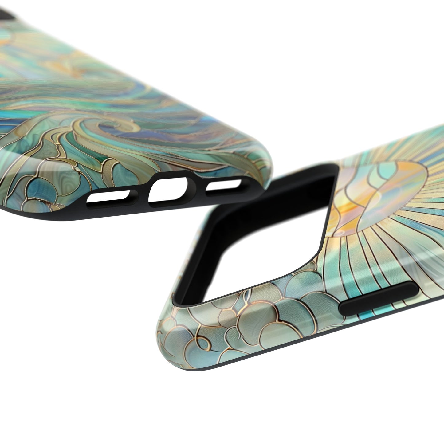 Sun & Ocean Stained Glass Design Print iPhone Case
