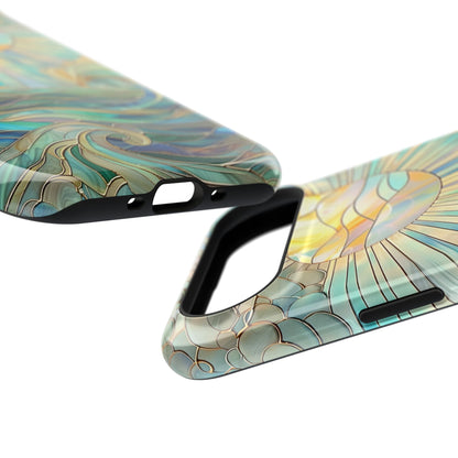 Sun & Ocean Stained Glass Design Print iPhone Case