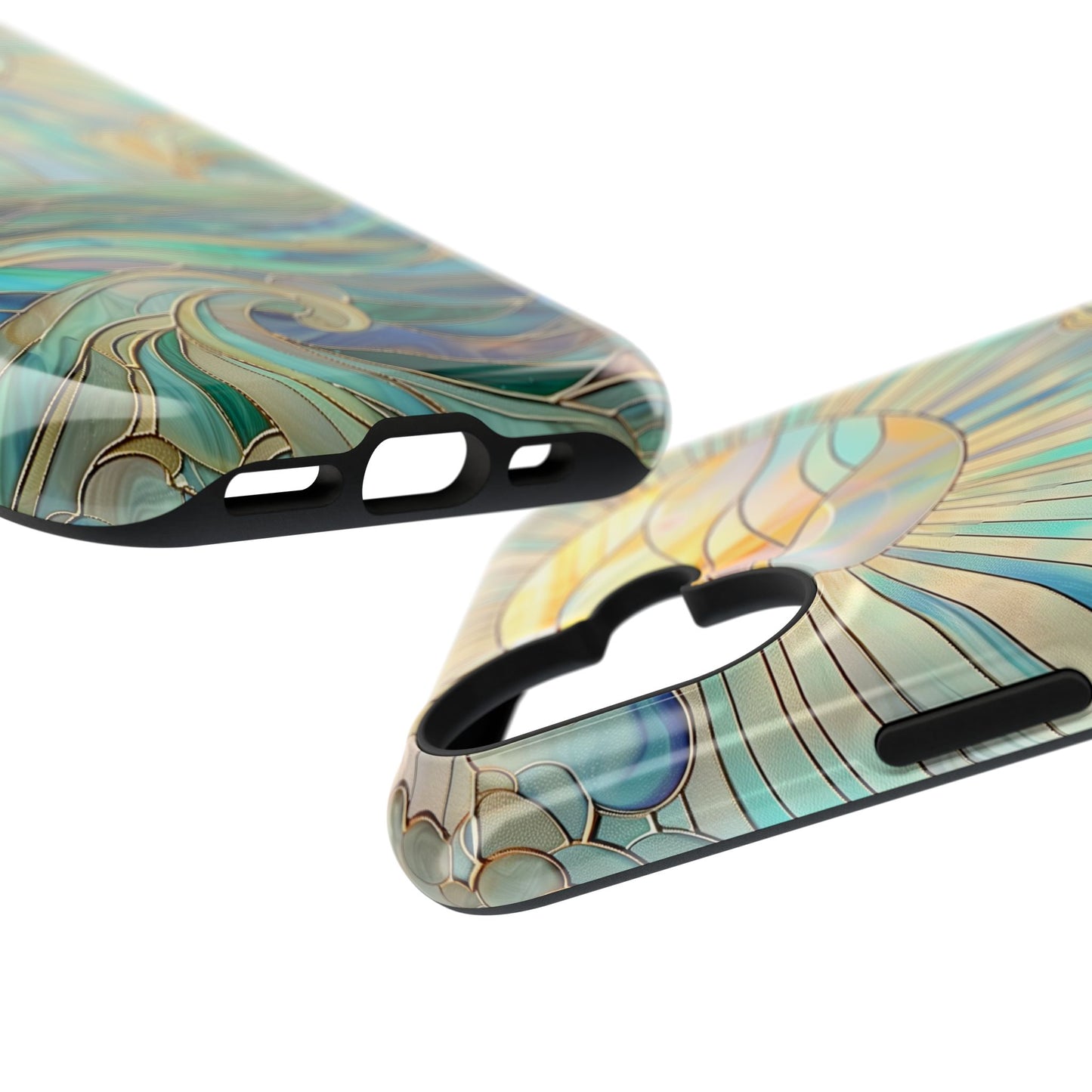 Sun & Ocean Stained Glass Design Print iPhone Case