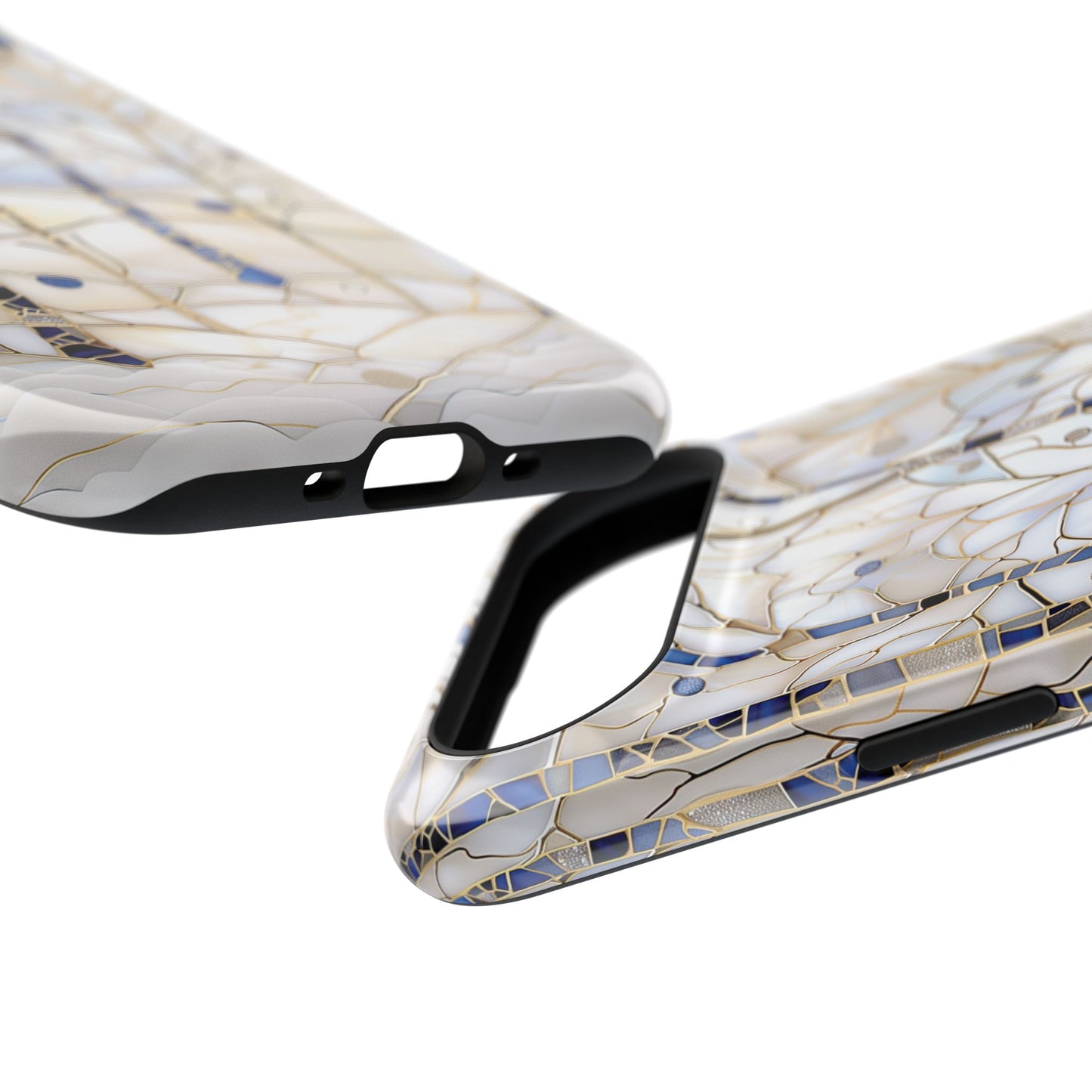 Magical Winter Forest Stained Glass Design iPhone Case