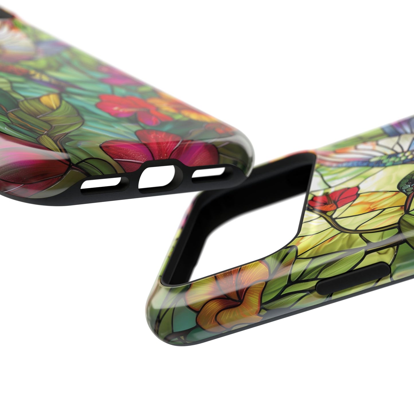 Colourful Hummingbird Stained Glass Design iPhone Case