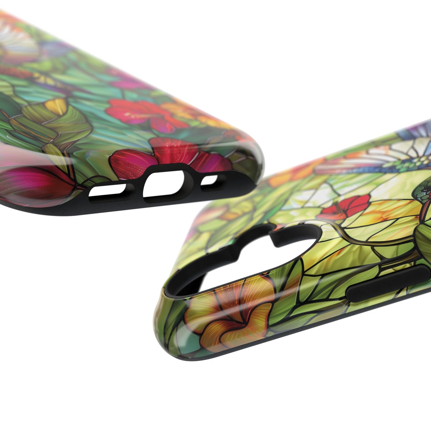 Colourful Hummingbird Stained Glass Design iPhone Case