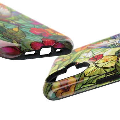 Colourful Hummingbird Stained Glass Design iPhone Case