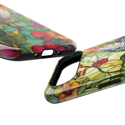 Colourful Hummingbird Stained Glass Design iPhone Case