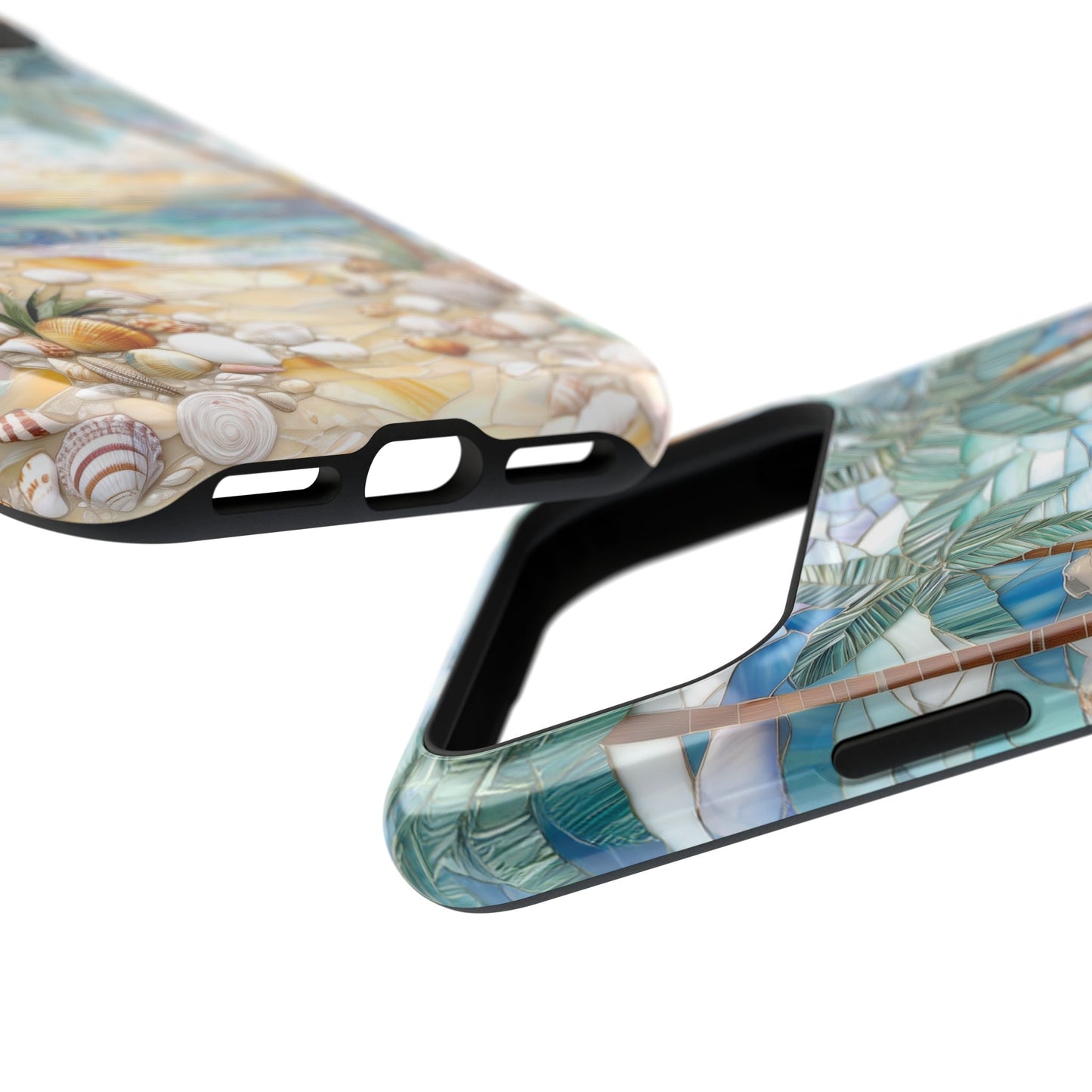 Enchanting Beach Stained Glass Mosaic Design iPhone Case