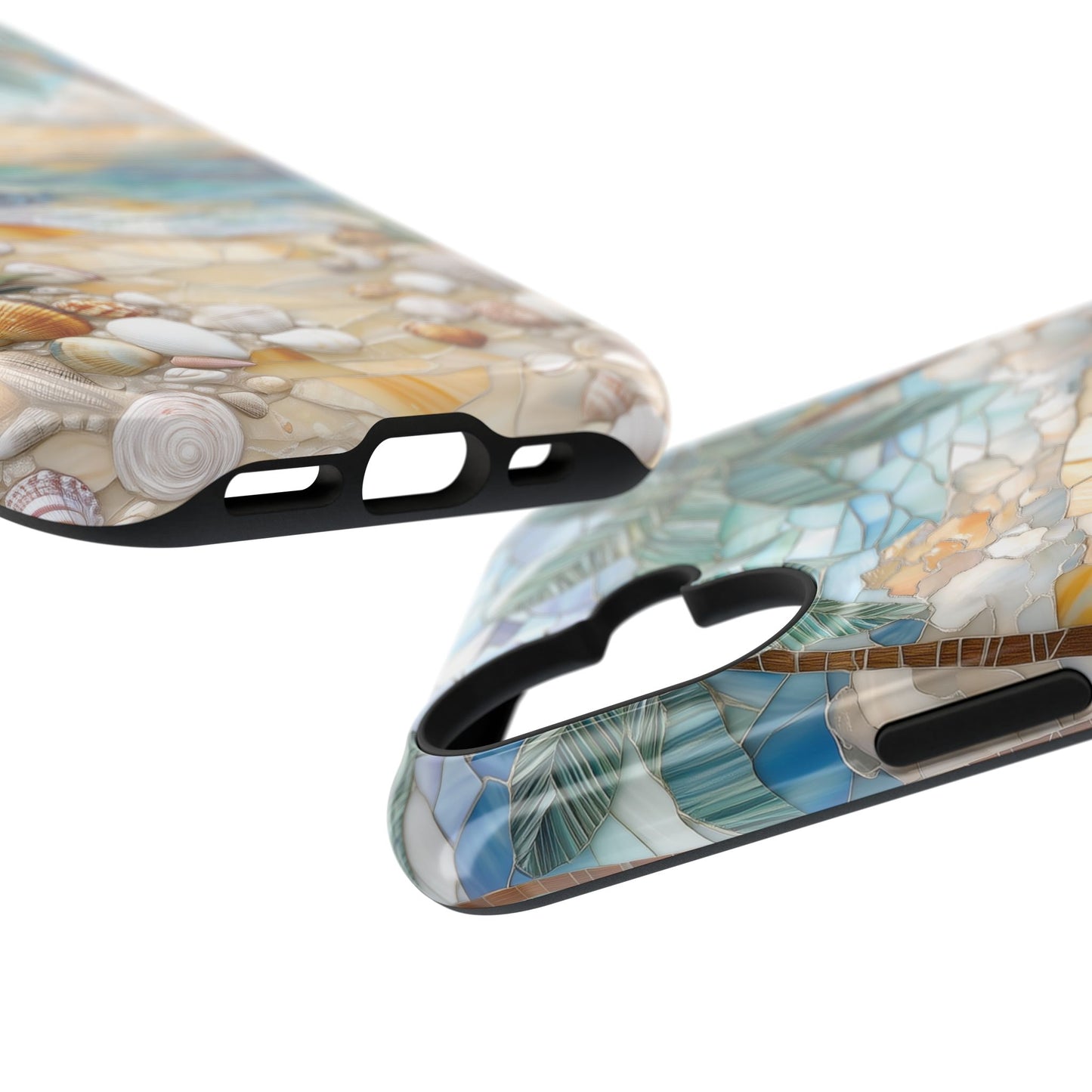 Enchanting Beach Stained Glass Mosaic Design iPhone Case