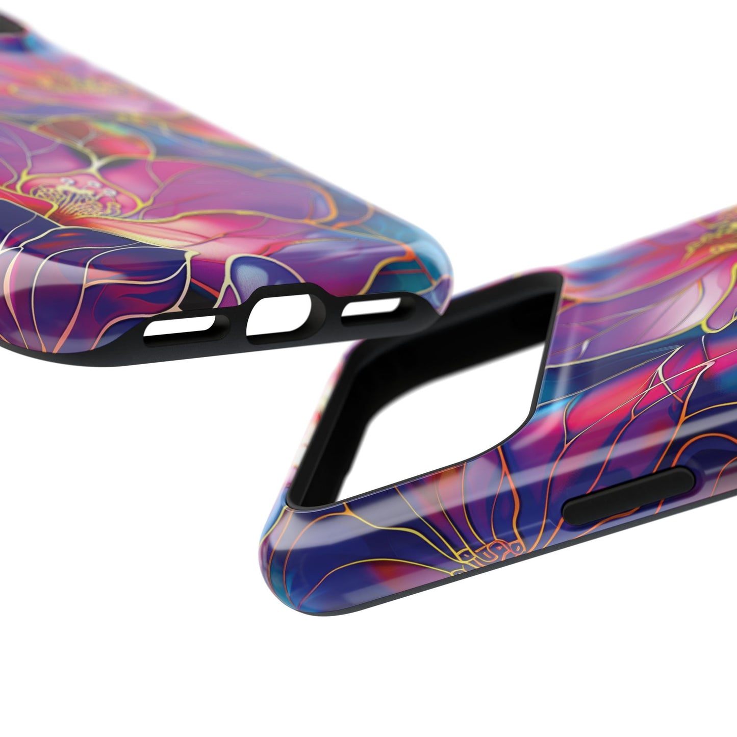 Enchanted Purple Flower Stained Glass Design iPhone Case