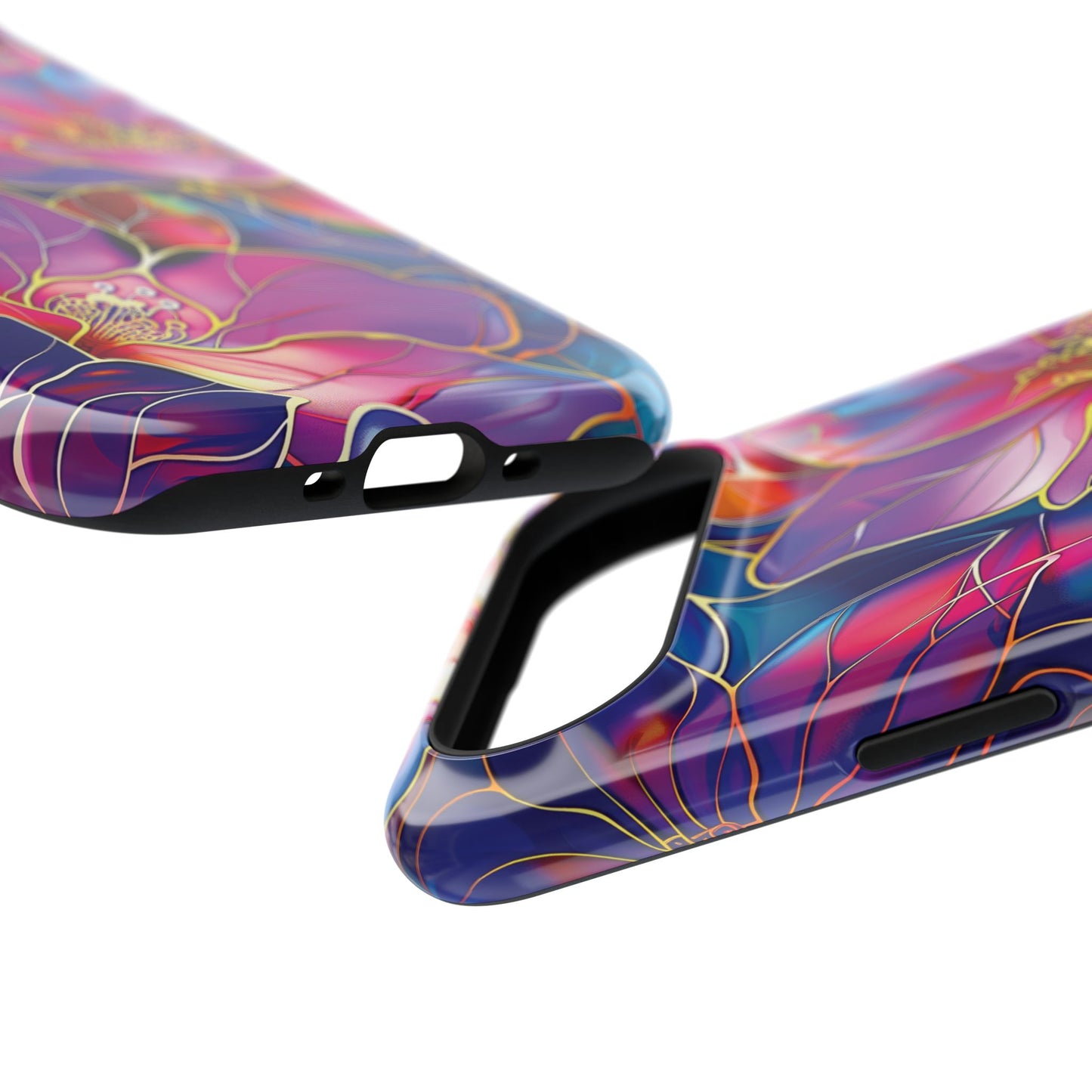 Enchanted Purple Flower Stained Glass Design iPhone Case