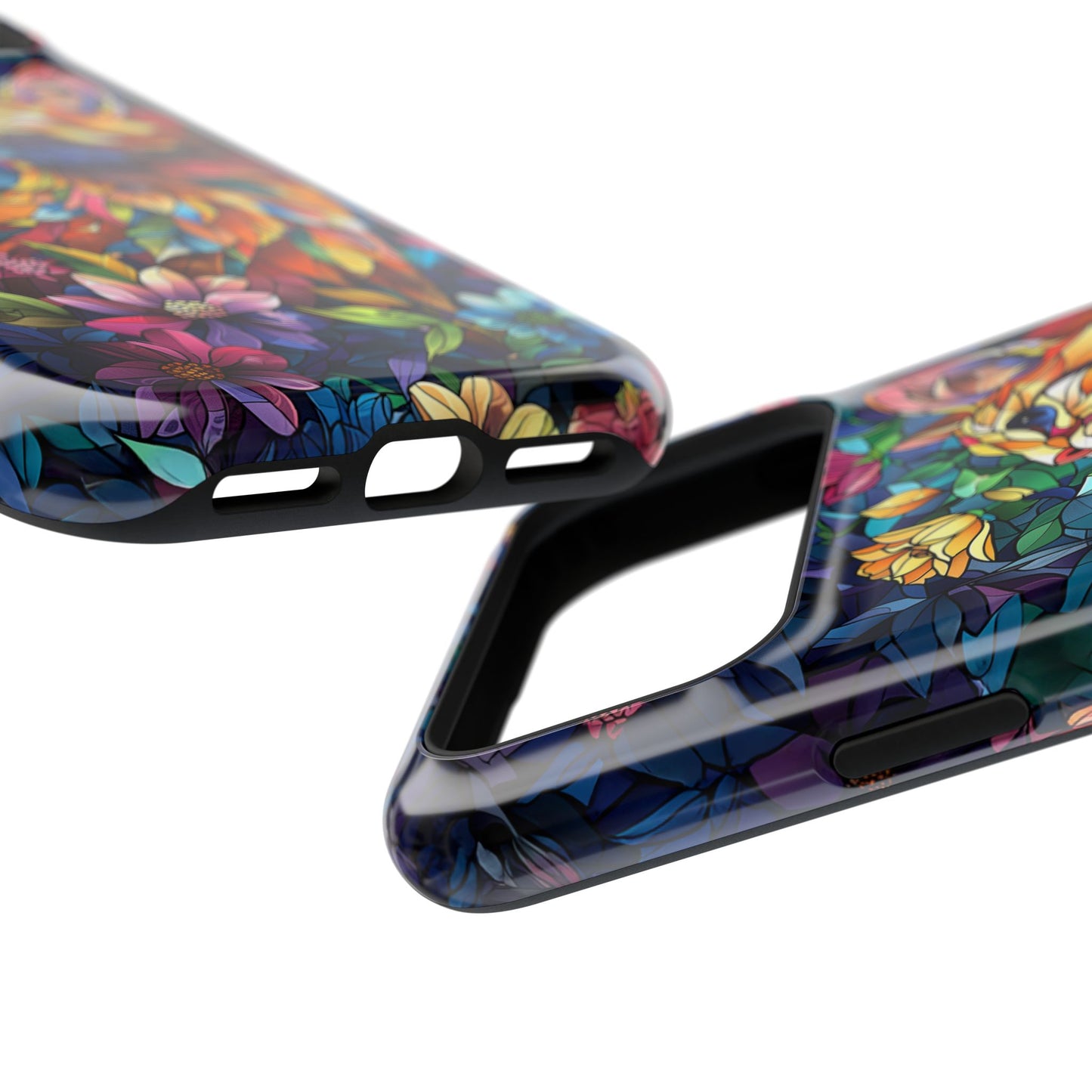 Elegant Cat Stained Glass Design iPhone Case
