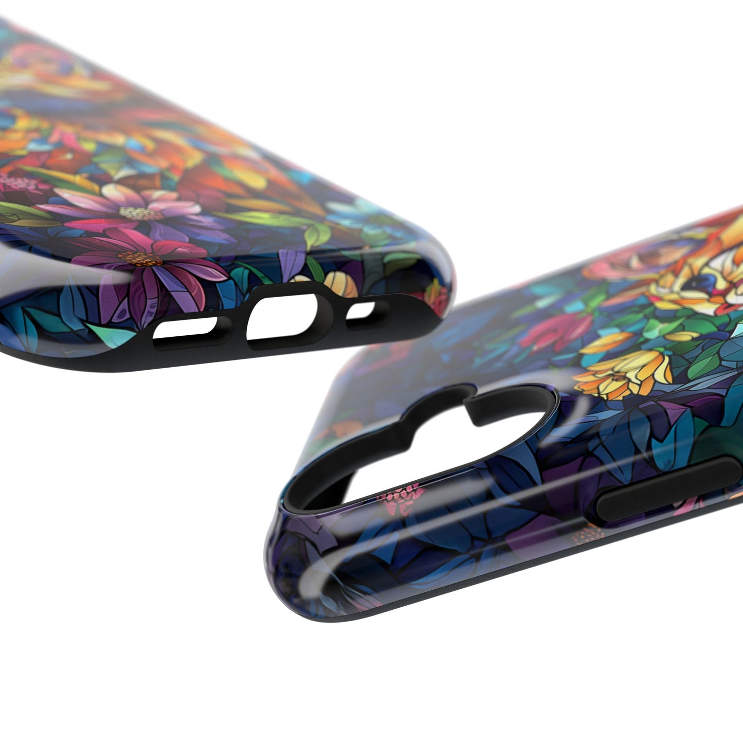 Elegant Cat Stained Glass Design iPhone Case