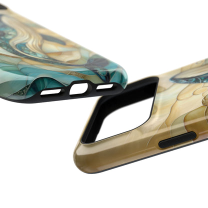 Blue Whale Stained Glass Design Print iPhone Case