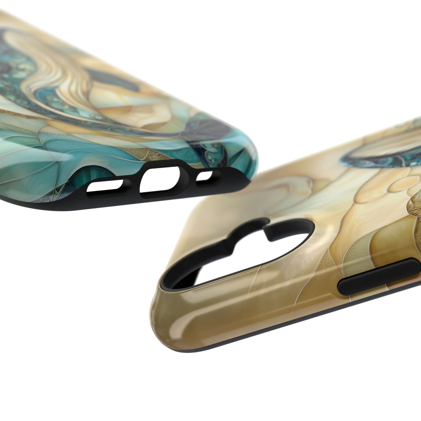 Blue Whale Stained Glass Design Print iPhone Case