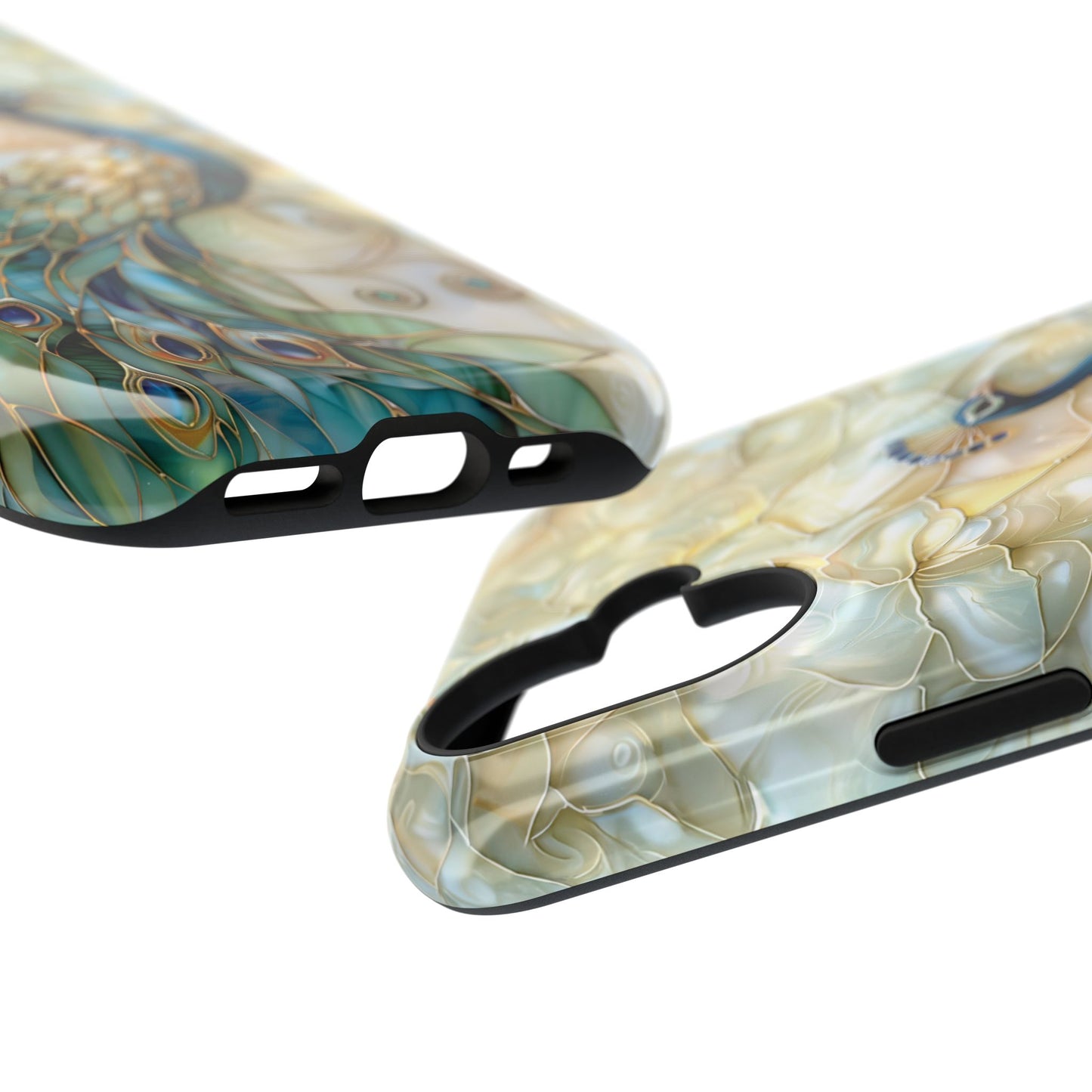 Peacock Stained Glass Design iPhone Case