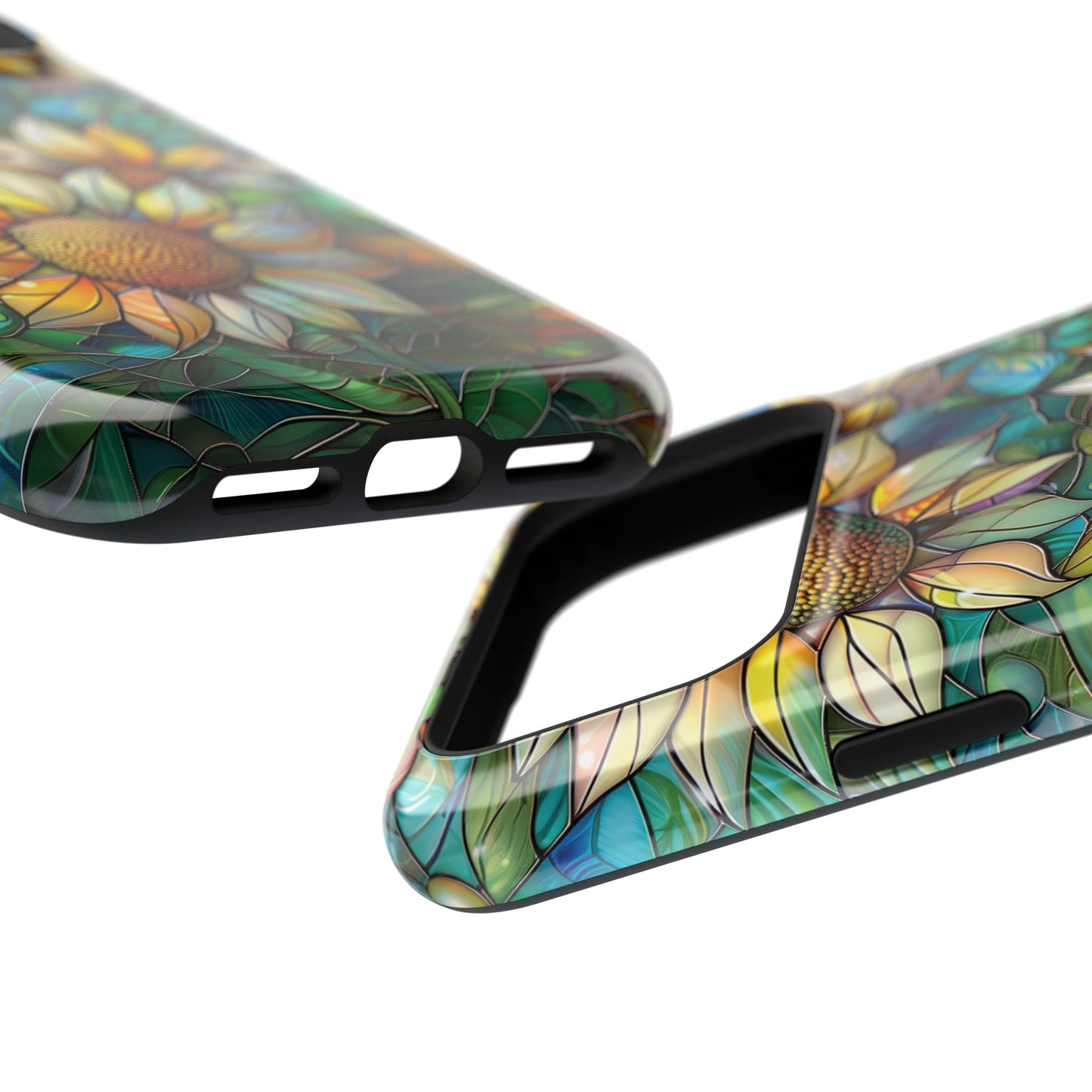 Sunflowers Stained Glass Design Print iPhone Case