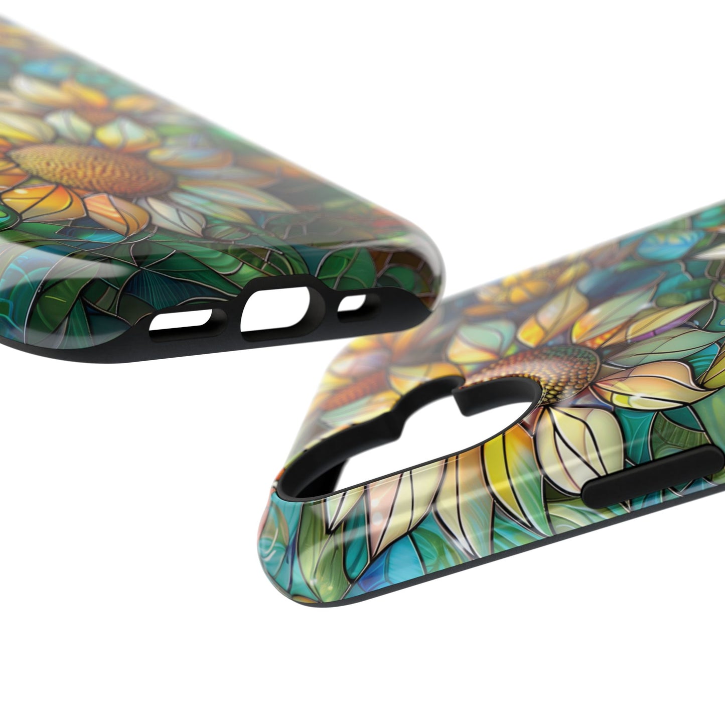Sunflowers Stained Glass Design Print iPhone Case