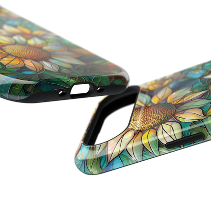 Sunflowers Stained Glass Design Print iPhone Case