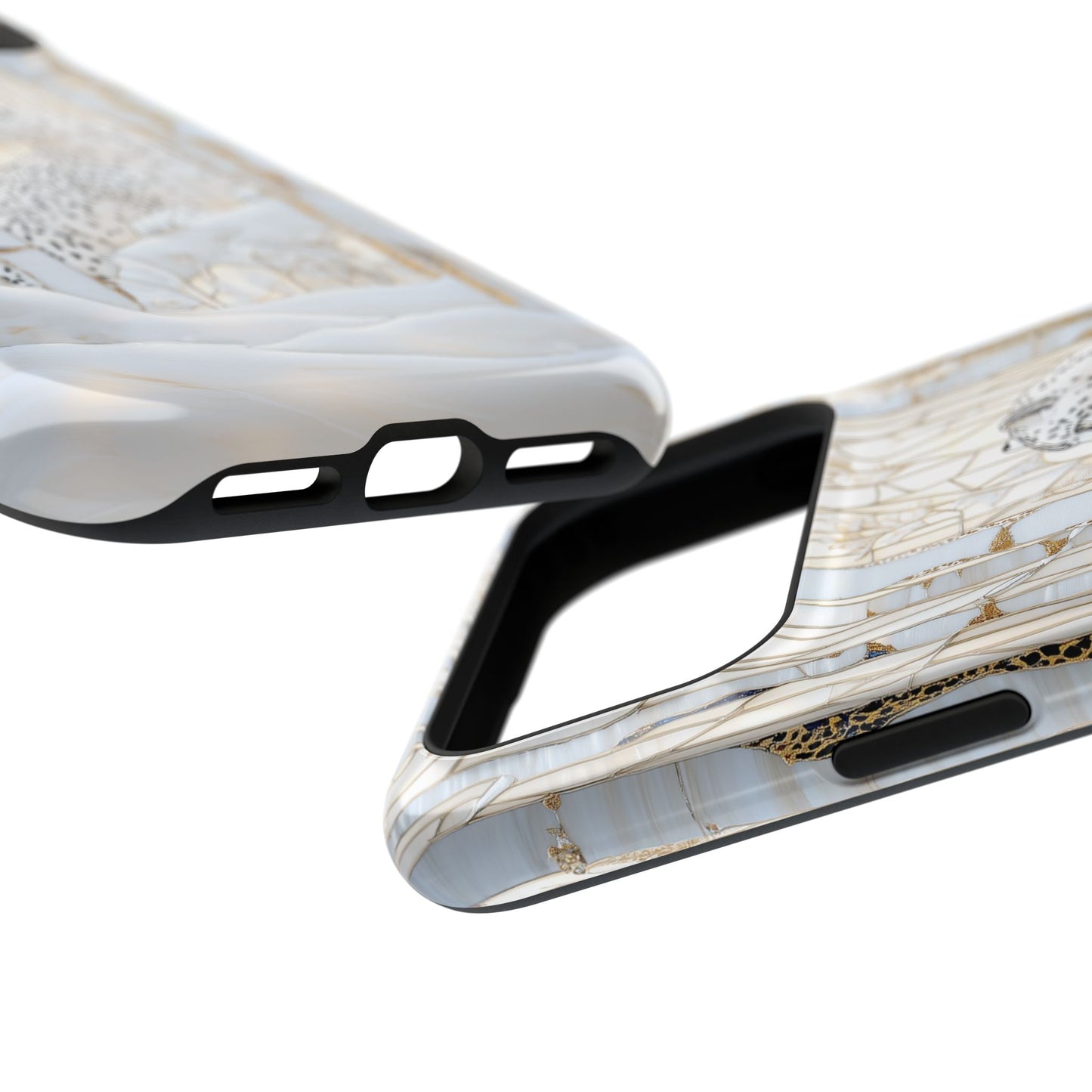 Snow Leopard in Winter Forest Design 1 iPhone Case