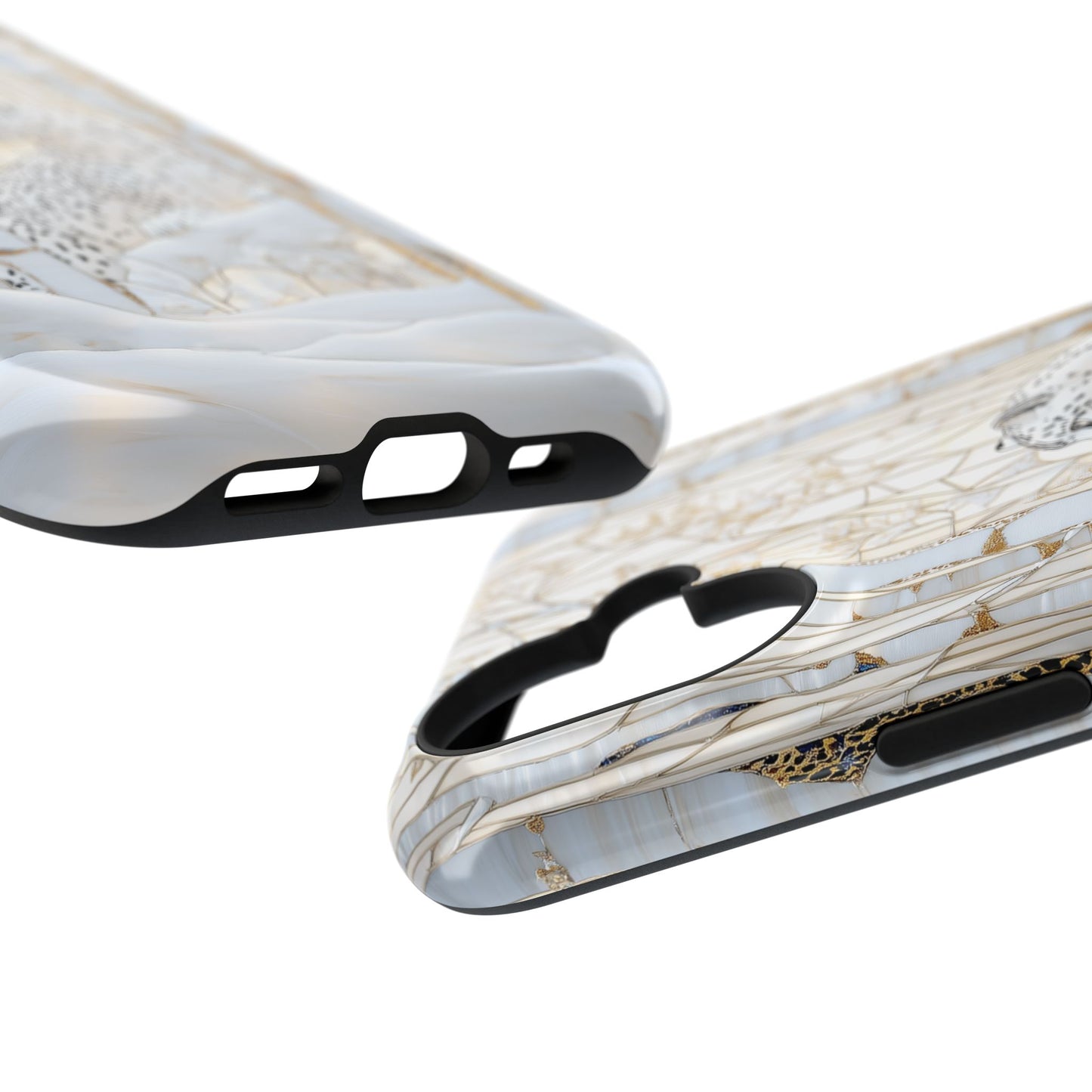 Snow Leopard in Winter Forest Design 1 iPhone Case