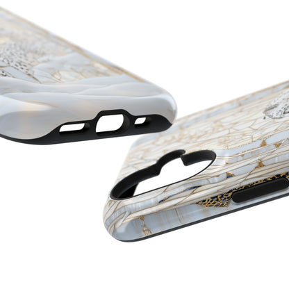 Snow Leopard in Winter Forest Design 1 iPhone Case