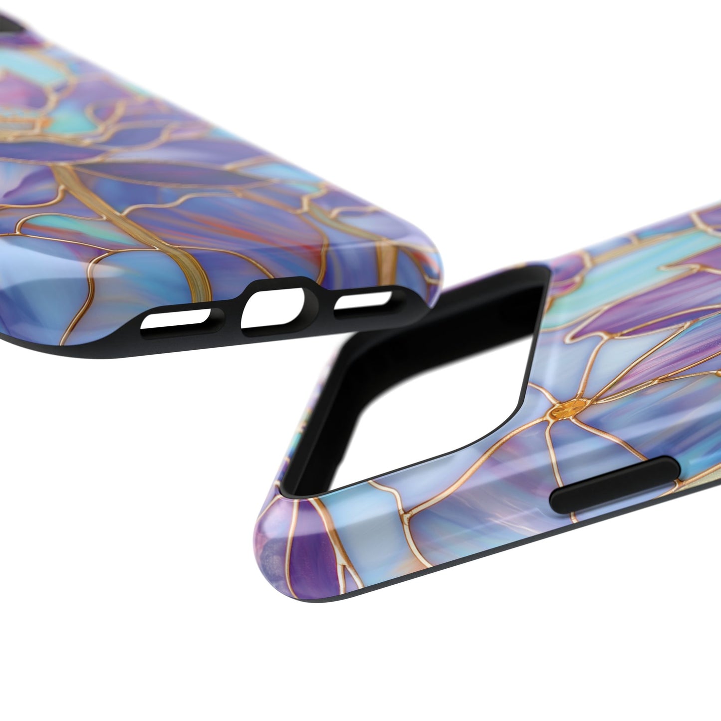 Purple Lotus Stained Glass Design iPhone Case