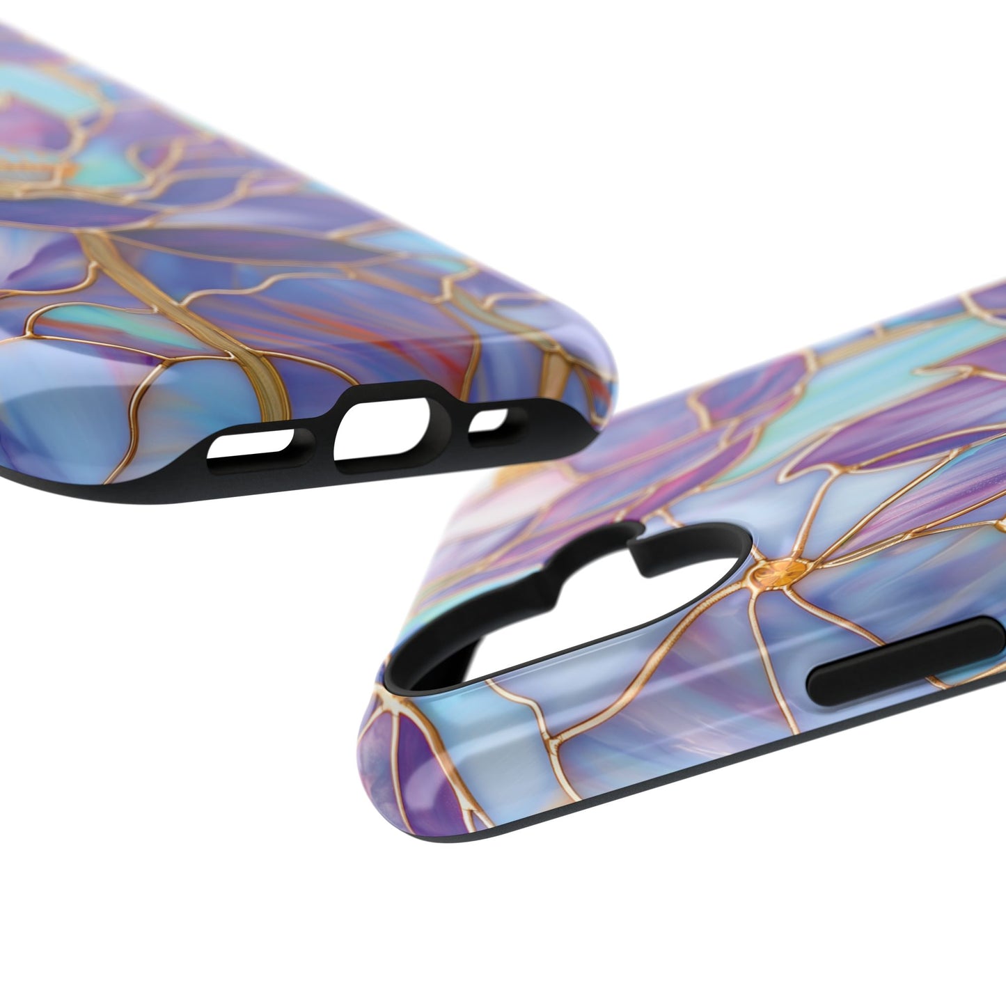 Purple Lotus Stained Glass Design iPhone Case