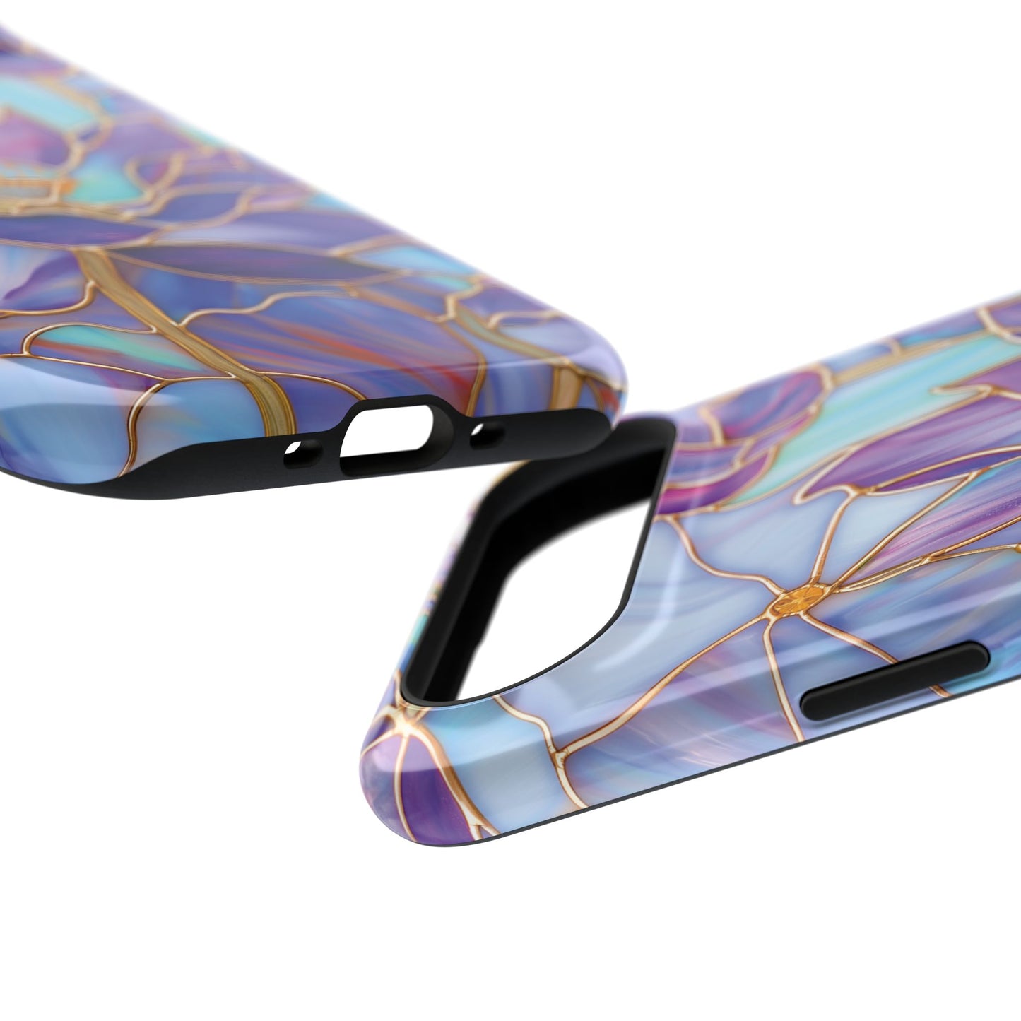 Purple Lotus Stained Glass Design iPhone Case