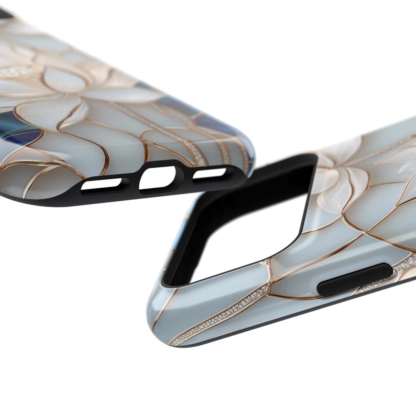 White Lotus Stained Glass Design 1 Print iPhone Case