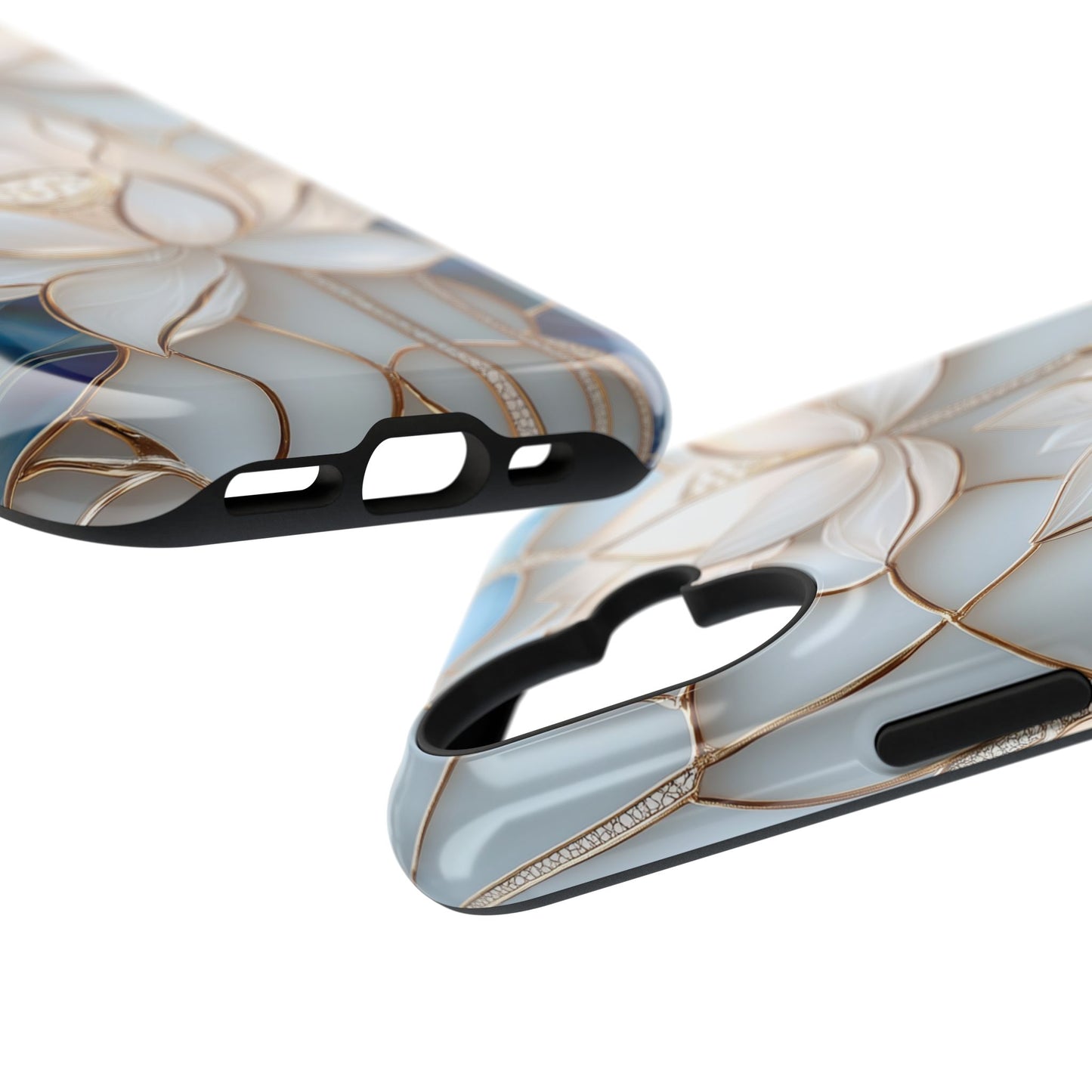 White Lotus Stained Glass Design 1 Print iPhone Case