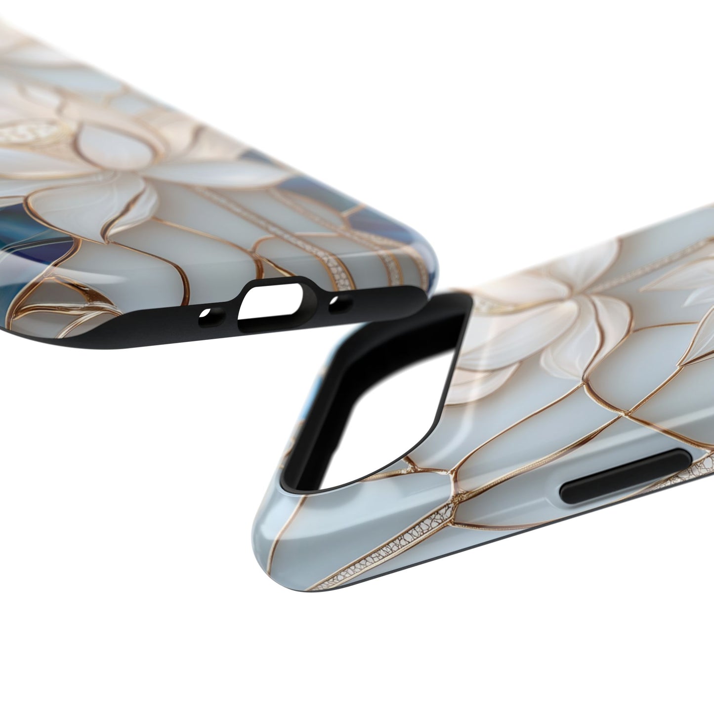 White Lotus Stained Glass Design 1 Print iPhone Case