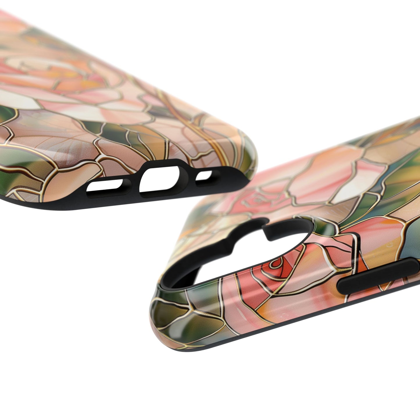Pink Rose Gold Stained Glass Design iPhone Case