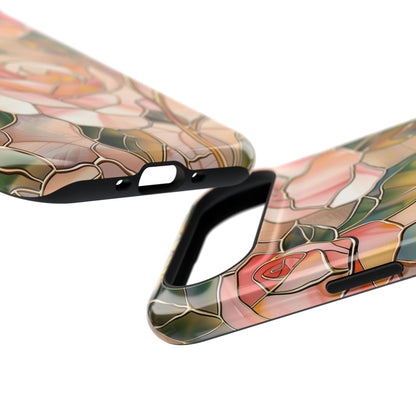 Pink Rose Gold Stained Glass Design iPhone Case