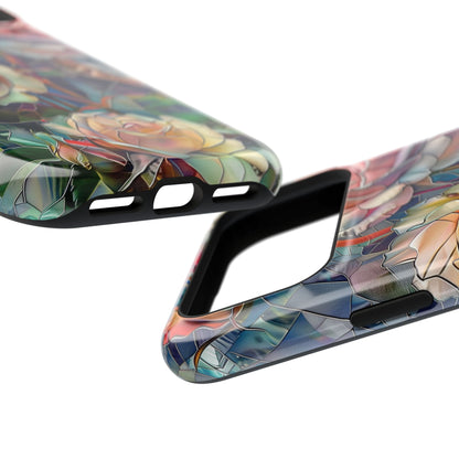 Elegant Roses Stained Glass Design iPhone Case