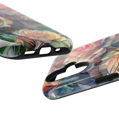 Elegant Roses Stained Glass Design iPhone Case