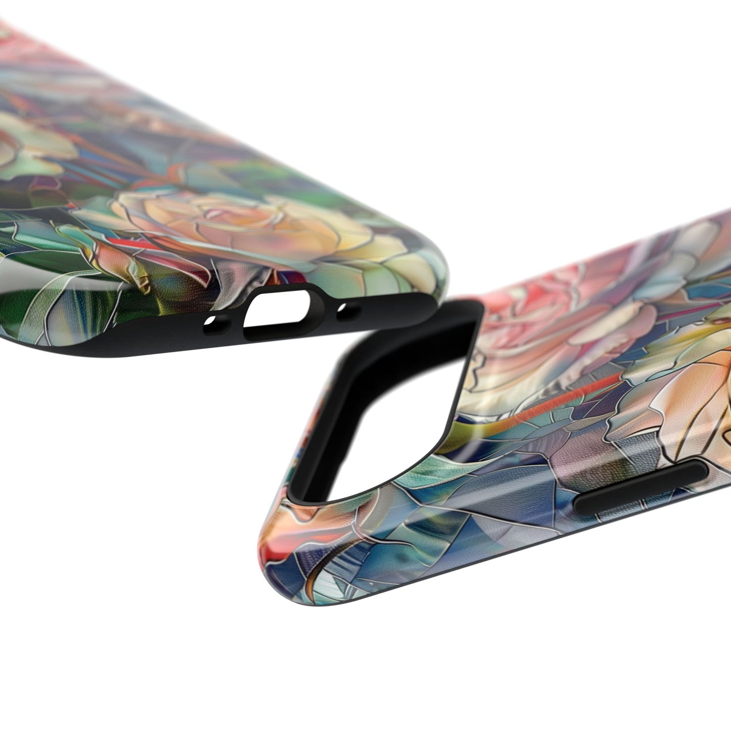 Elegant Roses Stained Glass Design iPhone Case