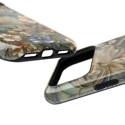 Floral Butterflies Stained Glass Design iPhone Case