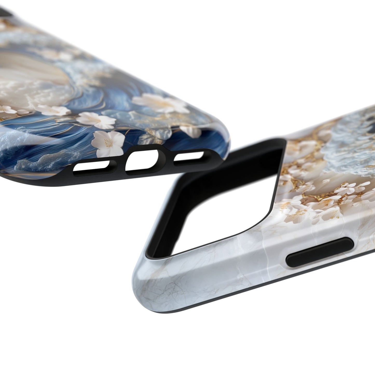 The Great Wave Floral Marble Theme Design 2 iPhone Case
