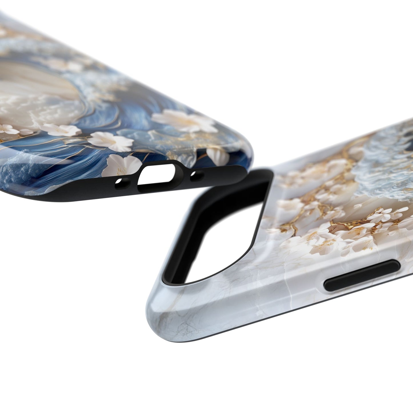 The Great Wave Floral Marble Theme Design 2 iPhone Case
